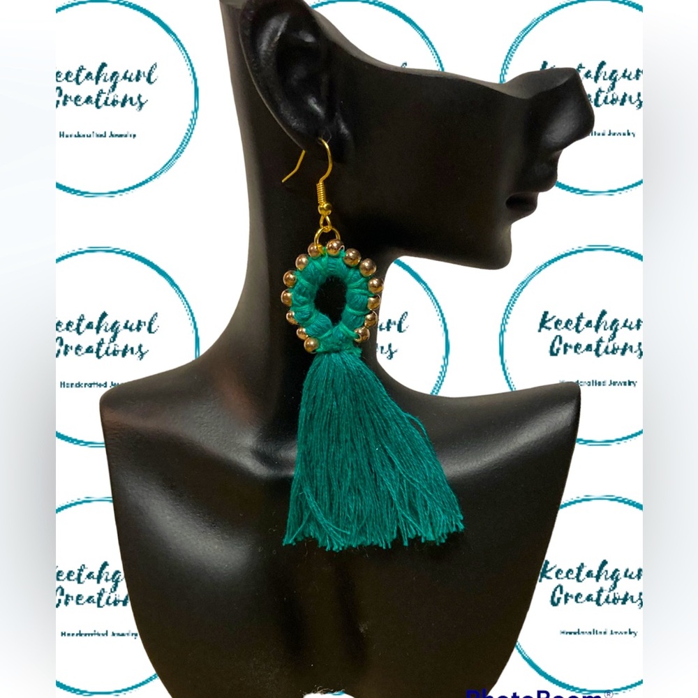 Handcrafted by Keetahgurl Beaded Fringe Earrings